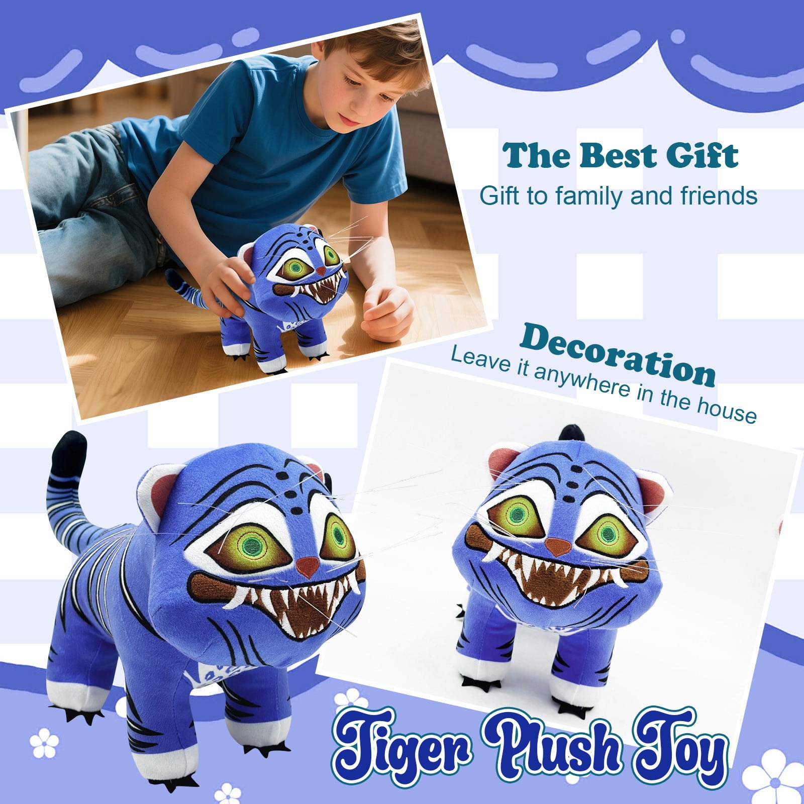 ArtCreativity Belly Buddy Tiger - 10 Inch Plush Stuffed Animal, Super Soft Toy For Babies & Kids