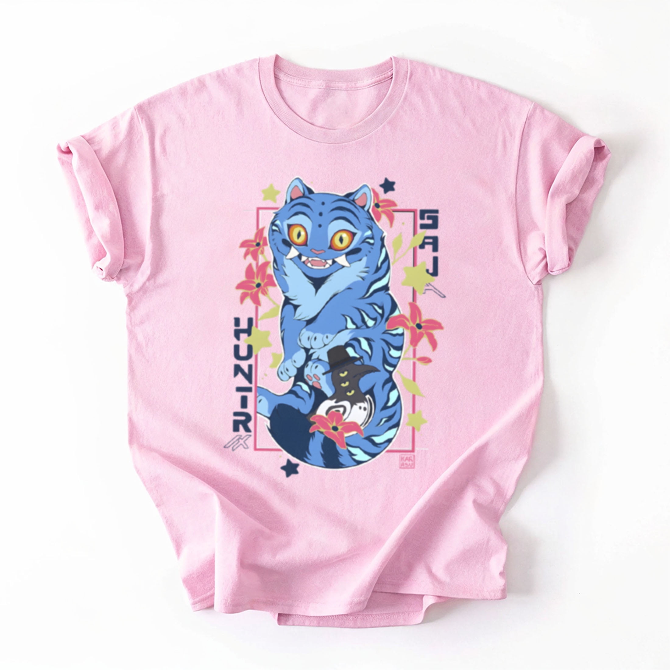 Cotton Soul K-Pop Demon Hunters Sweatshirt - Derpy Tiger Cartoon Unisex Navy