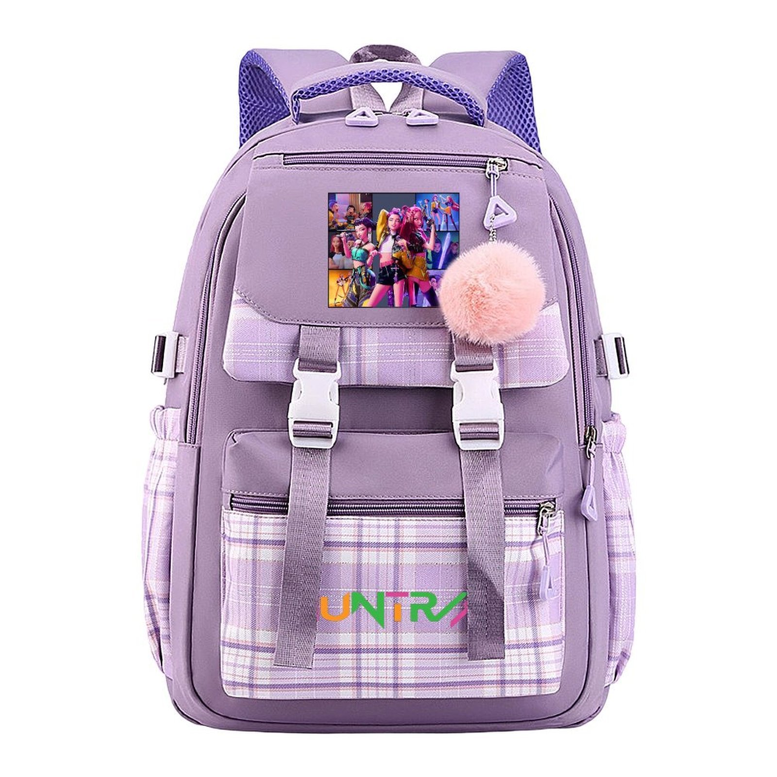 Kpop Demon Hunters Travel Laptop Backpack 18 Inch Cute Anime