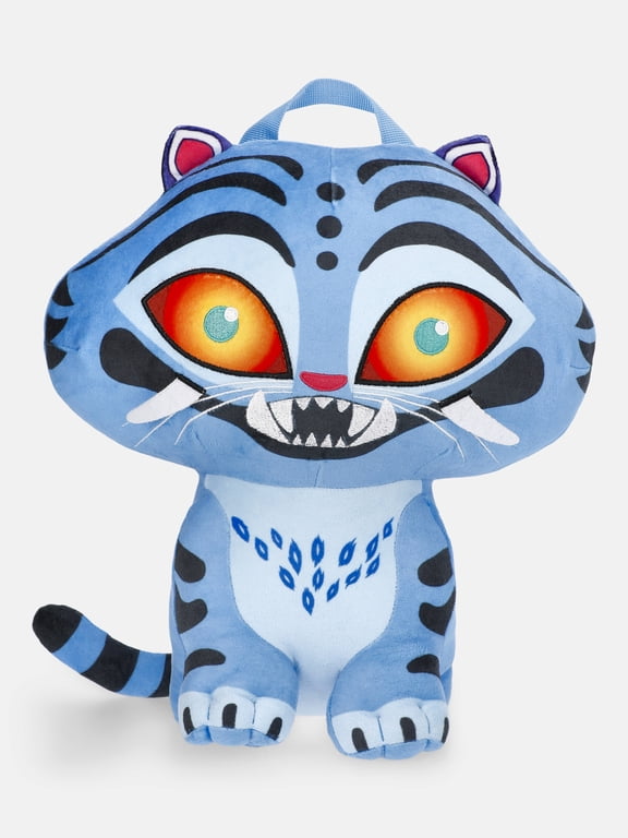 Kids' 12.5" Derpy Tiger Plush Backpack, Blue