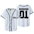 thumbnail image 1 of Kpop ENHYPEN Heeseung Baseball Jacket Tee Walk The Line World Tour Merch Unisex Short Sleeve Shirts, 1 of 6