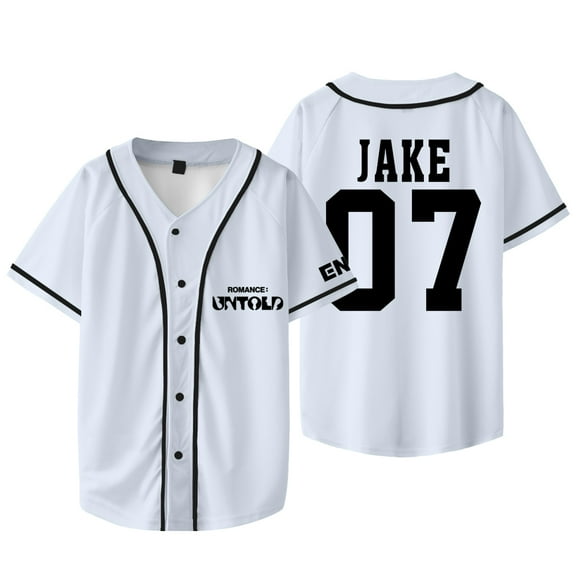Kpop ENHYPEN Jake Baseball Jacket Tee Walk The Line World Tour Merch Unisex Short Sleeve T-Shirts