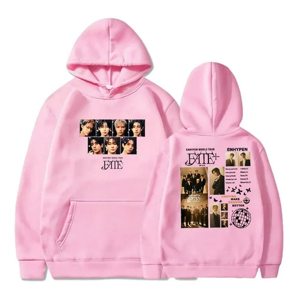 Kpop ENHYPEN Merch Hoodie Fate World Tour Hoodie Unisex Fashion Trend Long Sleeve Sweatshirt