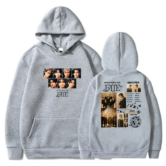 Kpop ENHYPEN Merch Hoodie Fate World Tour Hoodie Unisex Fashion Trend Long Sleeve Sweatshirt