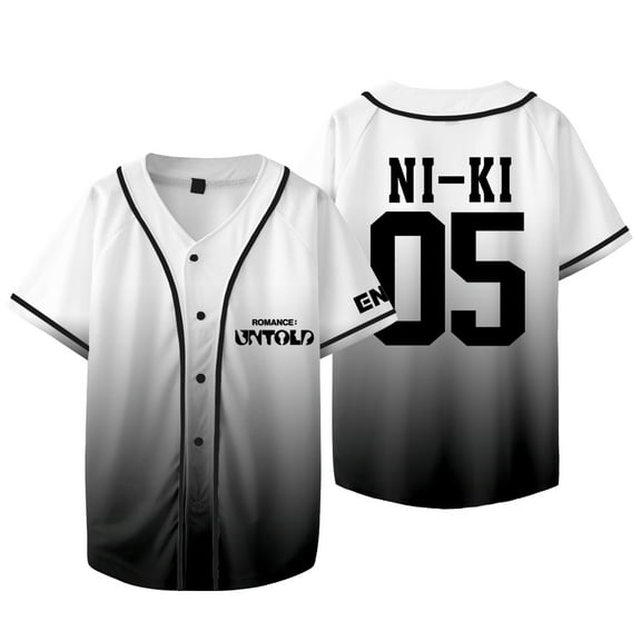 Kpop ENHYPEN Niki Baseball Jacket Tee Walk The Line World Tour Merch Unisex Short Sleeve T-Shirts