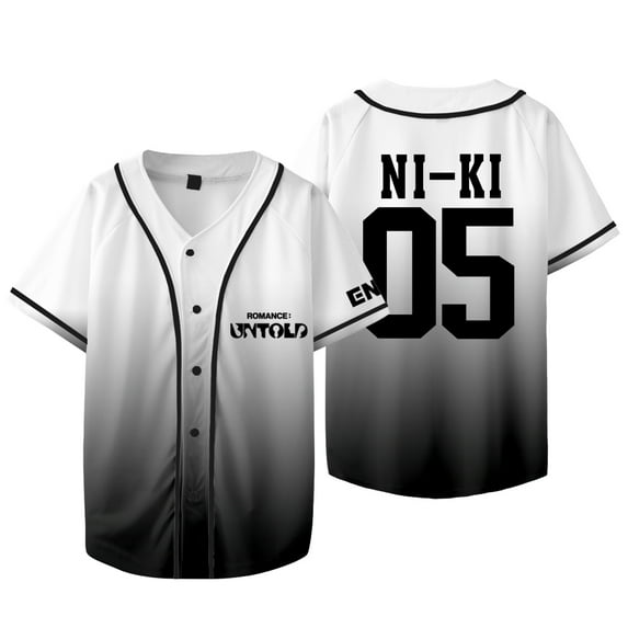 Kpop ENHYPEN Niki Baseball Jacket Tee Walk The Line World Tour Merch Unisex Short Sleeve T-Shirts