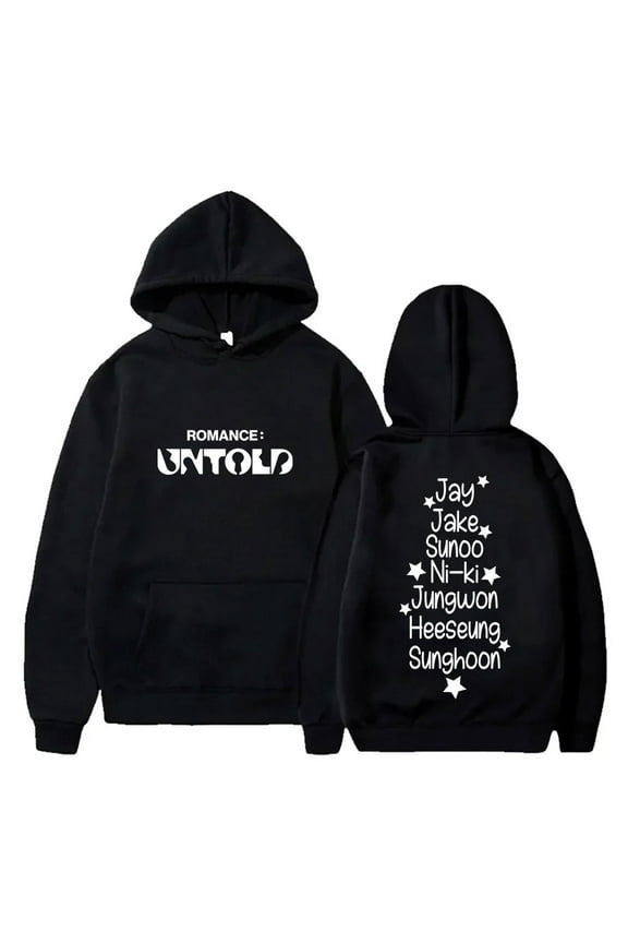 Kpop ENHYPEN Romance Untold Merch Hoodies Cosplay Unisex Fashion Streetwear Hooded Sweatshirts