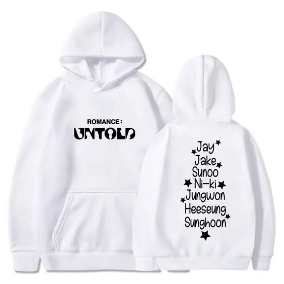 Kpop ENHYPEN Romance Untold Merch Hoodies Cosplay Unisex Fashion Streetwear Hooded Sweatshirts