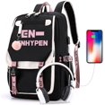 thumbnail image 1 of Kpop ENHYPEN School Backpack Merchandise, ENHYPEN Book Bag Casual Backpack, Black, 1 of 6