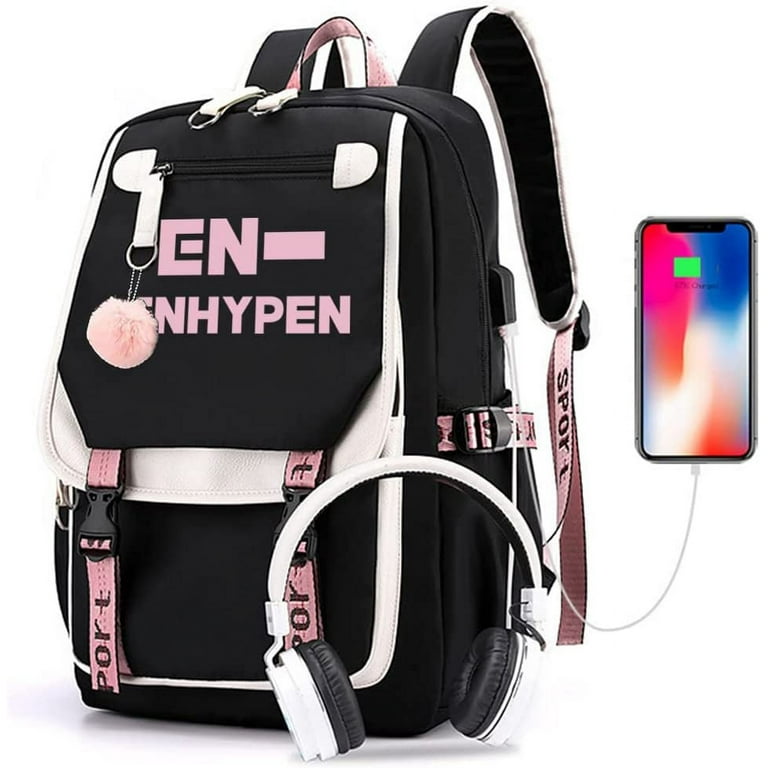 ENHYPEN Official Kpop Merchandise - Black School Bookbag