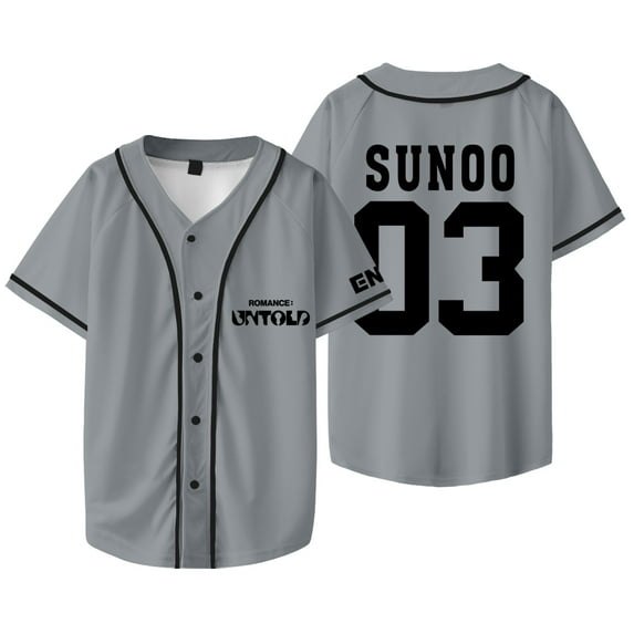 Kpop ENHYPEN Sunoo Baseball Jacket Tee Walk The Line World Tour Merch Unisex Short Sleeve T-Shirts