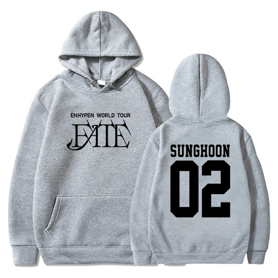 Kpop Enhypen FATE World Tour Hoodie SUNGHOON Merch Long Sleeve Streetwear Women Men Hooded Sweatshirt
