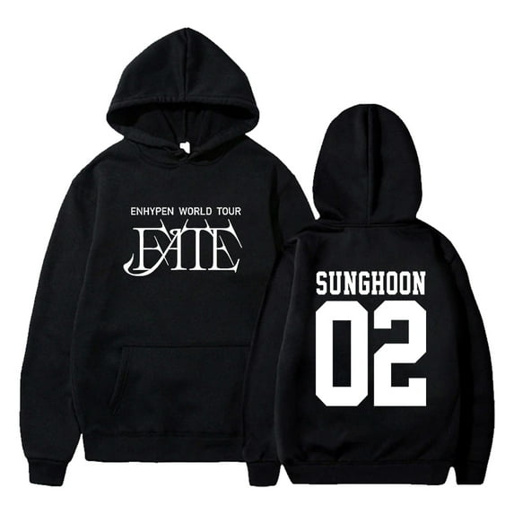 Kpop Enhypen FATE World Tour Hoodie SUNGHOON Merch Long Sleeve Streetwear Women Men Hooded Sweatshirt