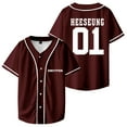 thumbnail image 1 of Kpop Enhypen HEESEUNG Merch Baseball Jersey Short Sleeve Shirts Women Men Streetwear Tops, 1 of 2