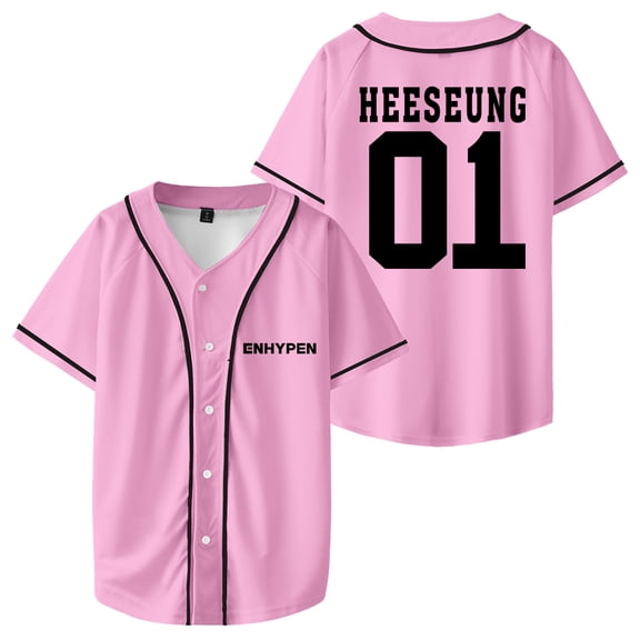 Kpop Enhypen HEESEUNG Merch Baseball Jersey Short Sleeve Shirts Women Men Streetwear Tops