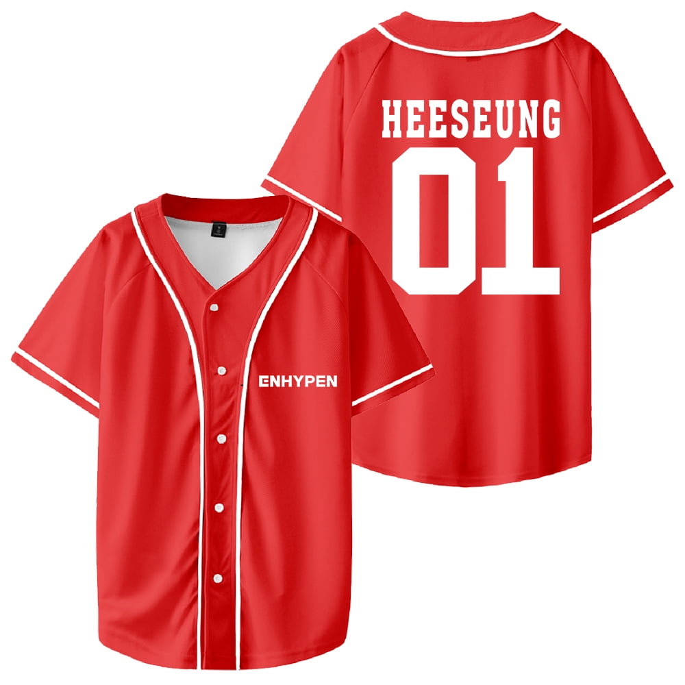 Kpop Enhypen HEESEUNG Merch Baseball Jersey Short Sleeve Shirts