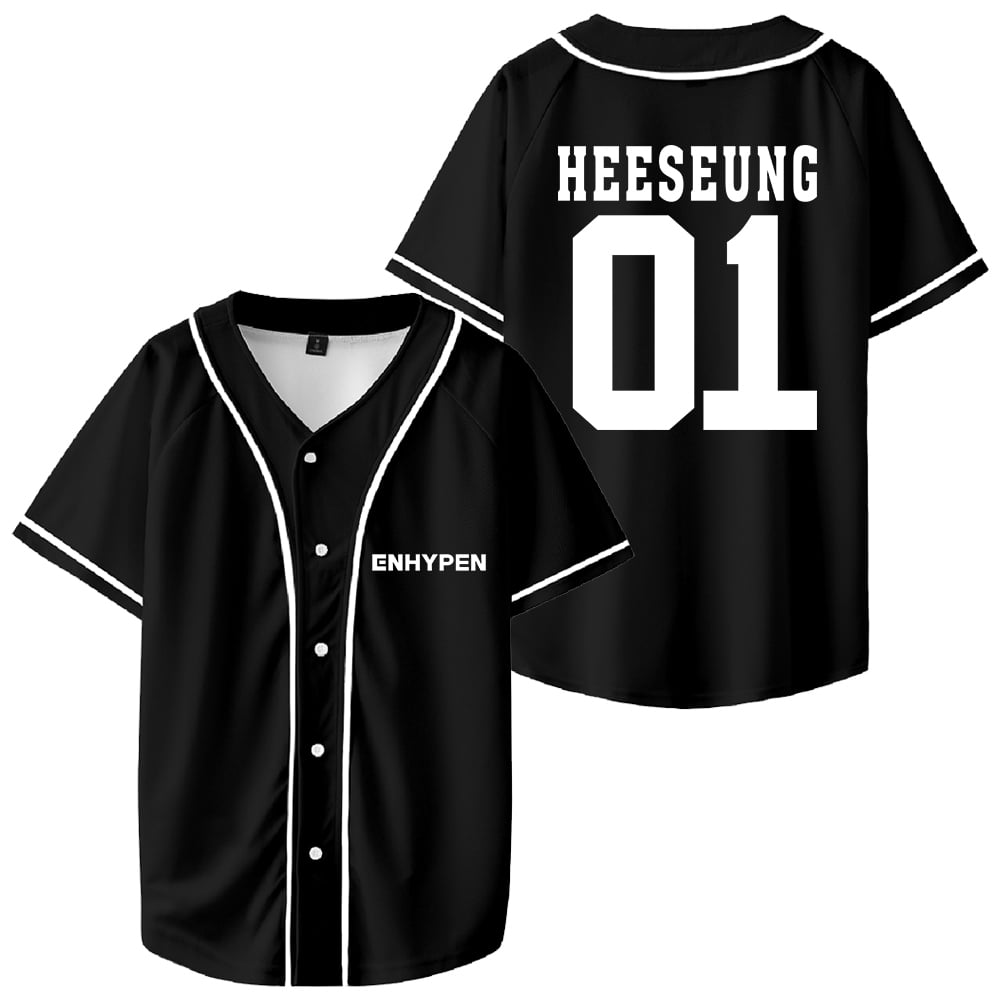 Kpop Enhypen HEESEUNG Merch Baseball Jersey Short Sleeve Shirts