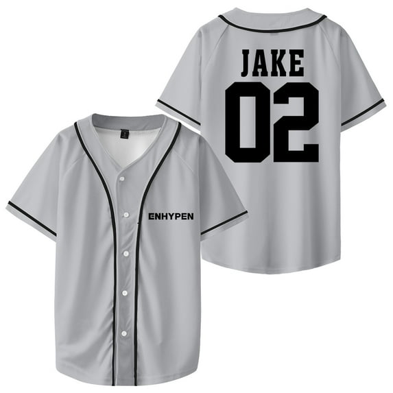 Kpop Enhypen JAKE Merch Baseball Jersey Tops Short Sleeve Shirts Women Men Streetwear Tee