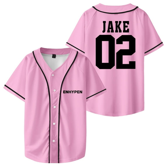 Kpop Enhypen JAKE Merch Baseball Jersey Tops Short Sleeve Shirts Women Men Streetwear Tee