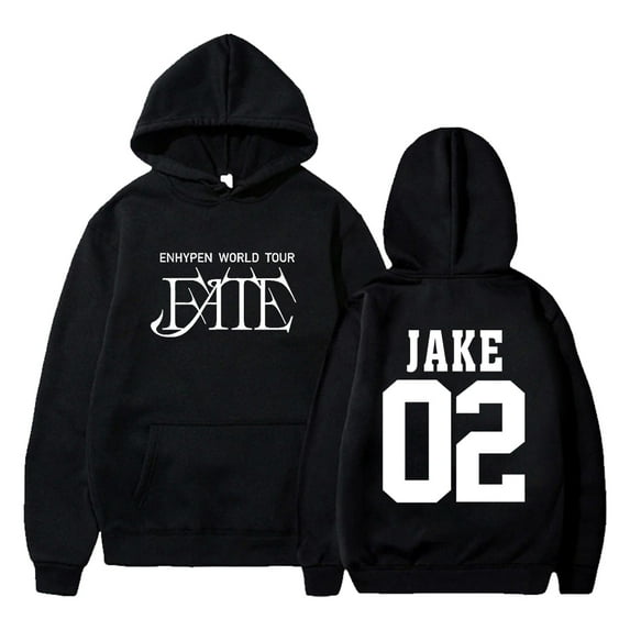 Kpop Enhypen JAKE Merch FATE World Tour Hoodie Long Sleeve Streetwear Women Men Hooded Sweatshirt