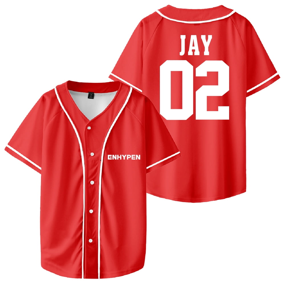 ENHYPEN ベースボールユニフォーム　JAY Kpop Enhypen JAY Merch Baseball Jersey Tops Short Sleeve