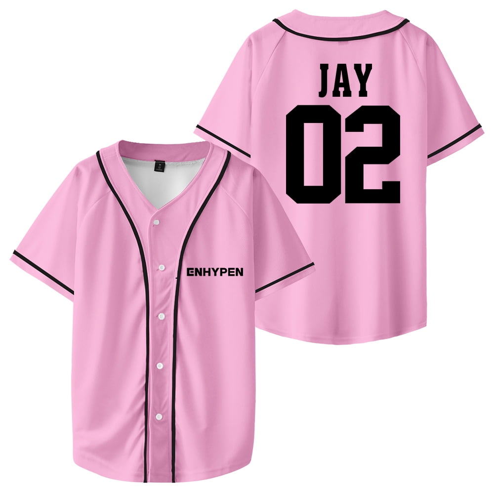 Kpop Enhypen JAY Merch Baseball Jersey Tops Short Sleeve