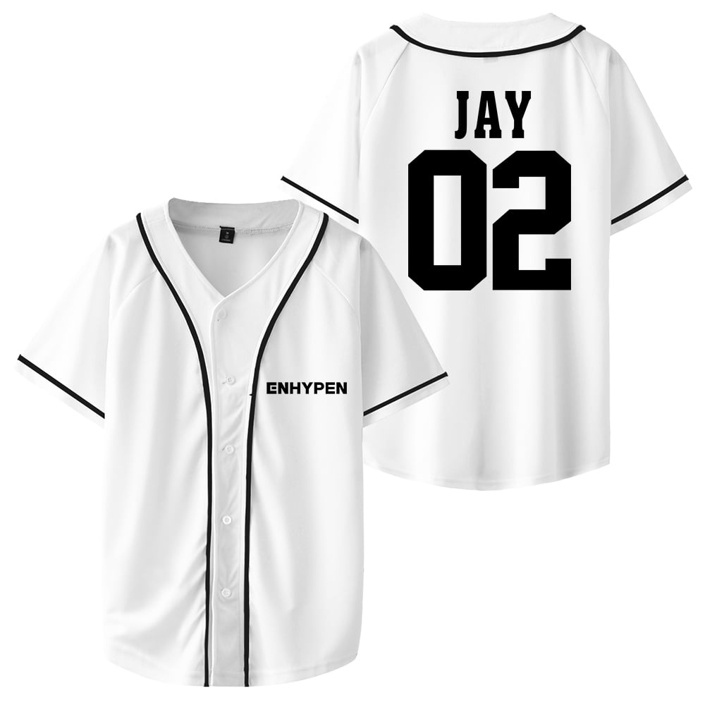 Kpop Enhypen JAY Merch Baseball Jersey Tops Short Sleeve