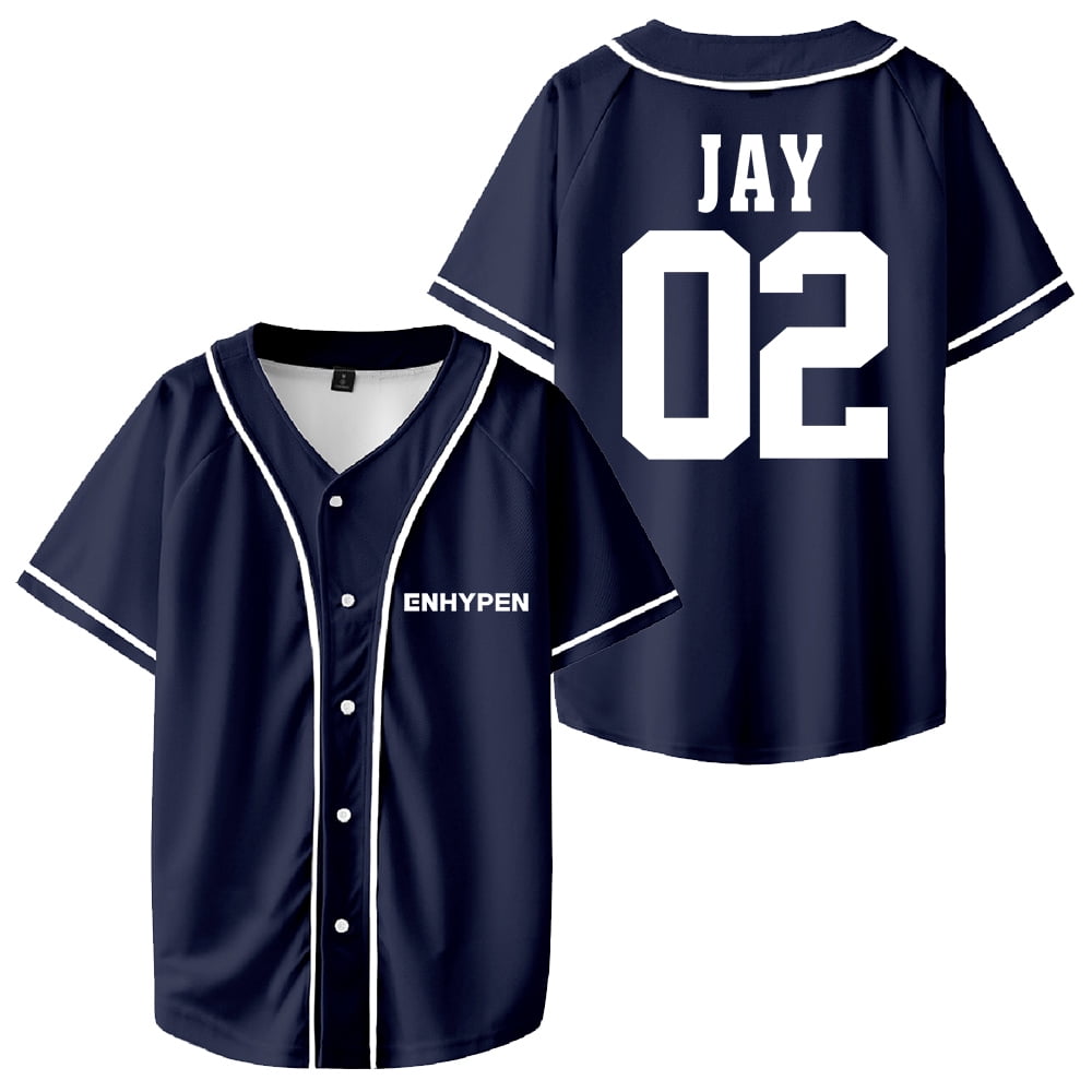 ENHYPEN ベースボールユニフォーム　JAY Kpop Enhypen JAY Merch Baseball Jersey Tops Short Sleeve