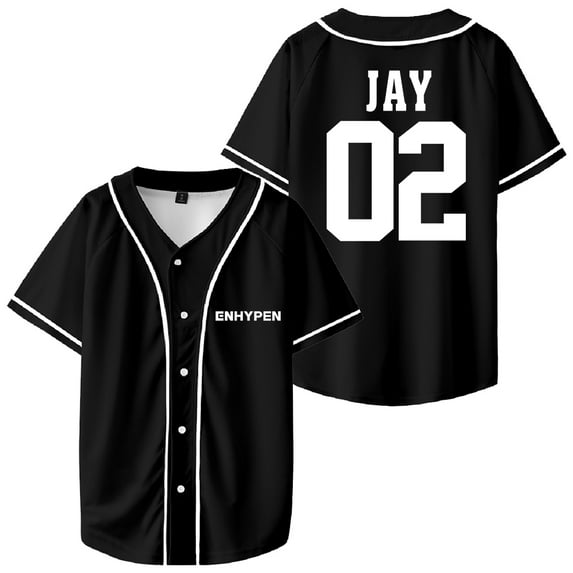 Kpop Enhypen JAY Merch Baseball Jersey Tops Short Sleeve Shirts Women Men Streetwear Tee