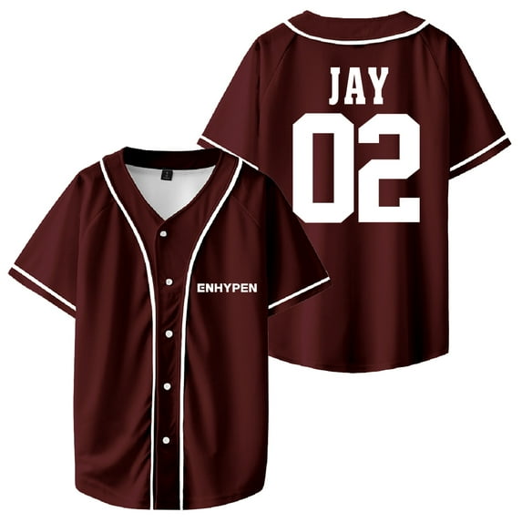 Kpop Enhypen JAY Merch Baseball Jersey Tops Short Sleeve Shirts Women Men Streetwear Tee