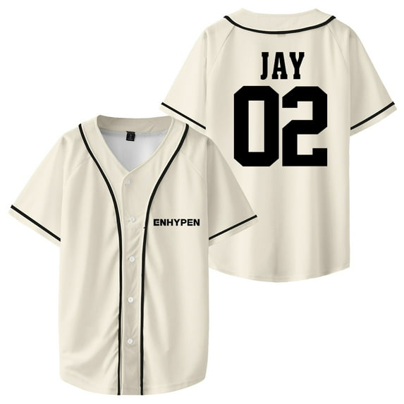 Kpop Enhypen JAY Merch Baseball Jersey Tops Short Sleeve Shirts Women Men Streetwear Tee