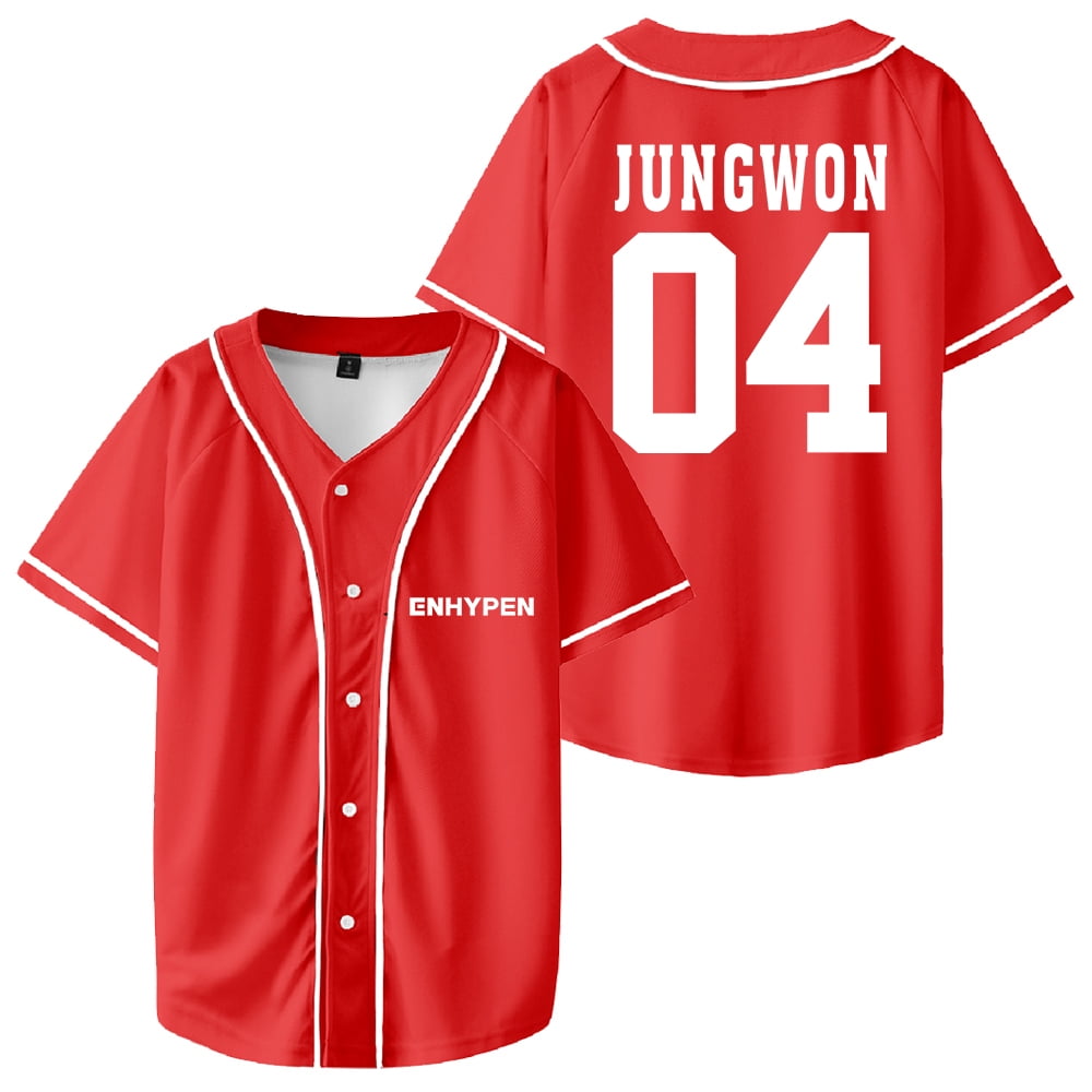 Kpop Enhypen JUNGWON Merch Baseball Jersey Short Sleeve