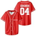 thumbnail image 1 of Kpop Enhypen JUNGWON Merch Baseball Jersey Short Sleeve Shirts Women Men Streetwear Tops, 1 of 2