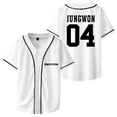 thumbnail image 1 of Kpop Enhypen JUNGWON Merch Baseball Jersey Short Sleeve Shirts Women Men Streetwear Tops, 1 of 2