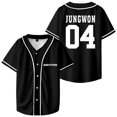 thumbnail image 1 of Kpop Enhypen JUNGWON Merch Baseball Jersey Short Sleeve Shirts Women Men Streetwear Tops, 1 of 2