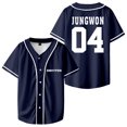 thumbnail image 1 of Kpop Enhypen JUNGWON Merch Baseball Jersey Short Sleeve Shirts Women Men Streetwear Tops, 1 of 2