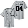 thumbnail image 1 of Kpop Enhypen JUNGWON Merch Baseball Jersey Short Sleeve Shirts Women Men Streetwear Tops, 1 of 2