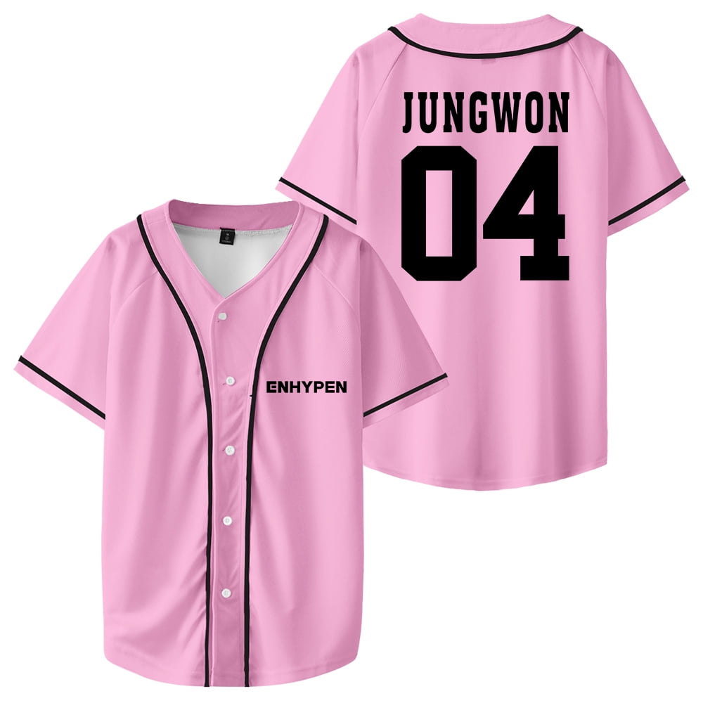 Kpop Enhypen JUNGWON Merch Baseball Jersey Short Sleeve