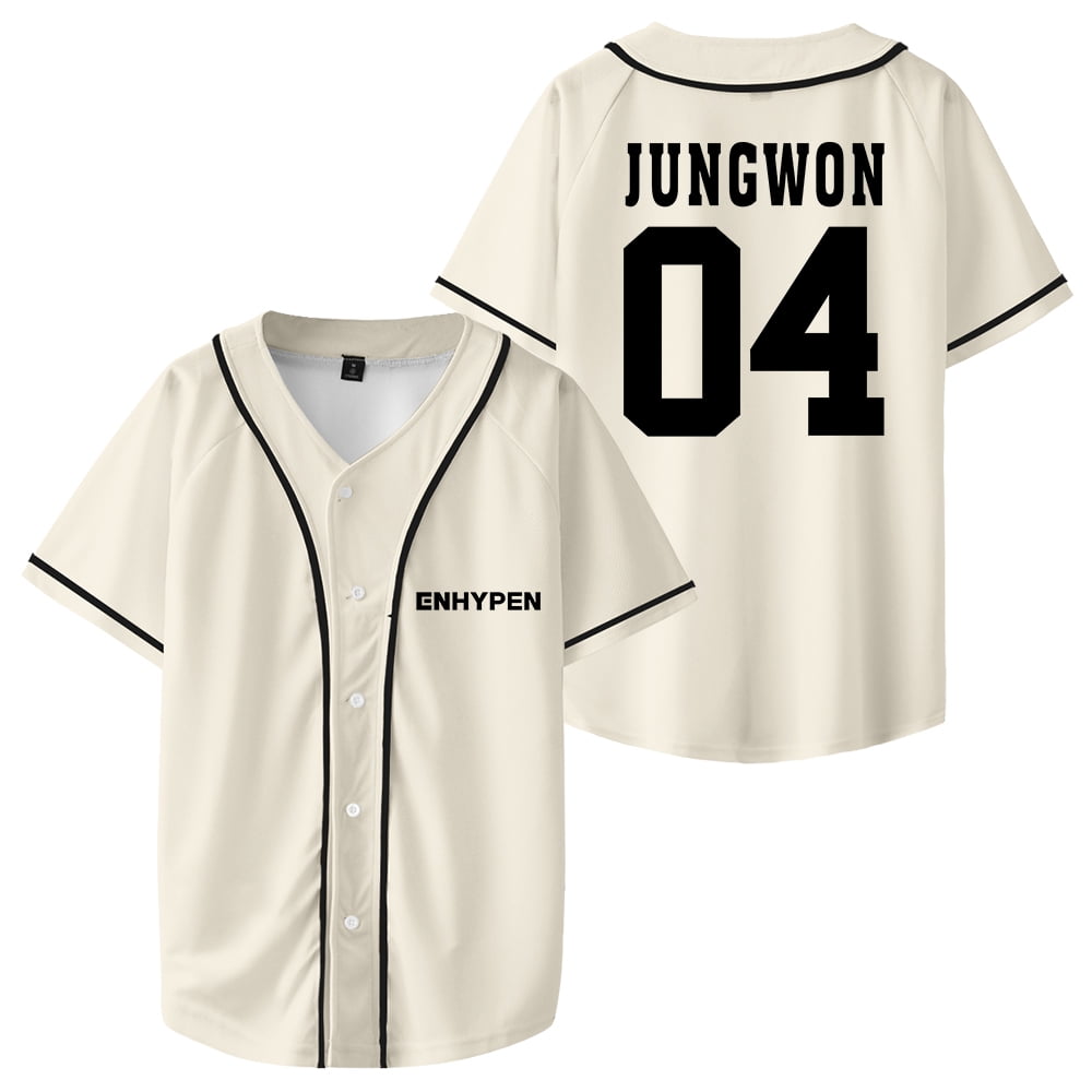 Kpop Enhypen JUNGWON Merch Baseball Jersey Short Sleeve