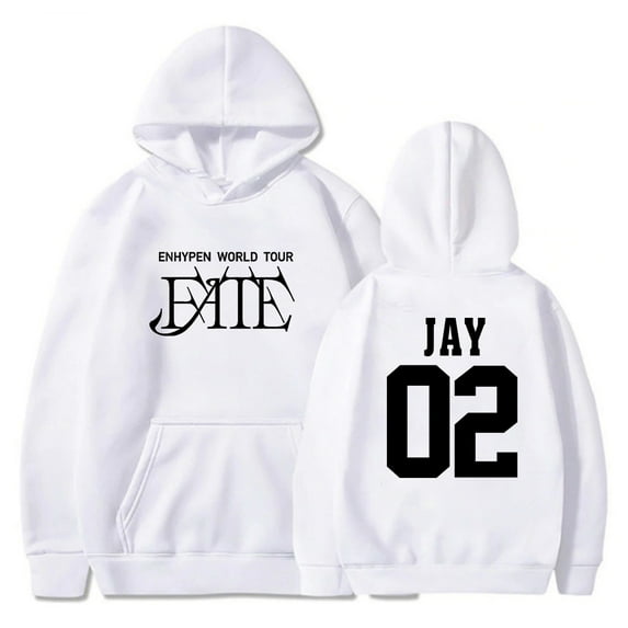 Kpop Enhypen Jay Merch FATE World Tour Hoodie Long Sleeve Sweatshirts Women Men Fashion Clothes