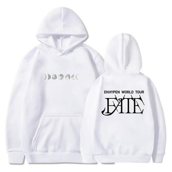 Kpop Enhypen Merch FATE World Tour Hoodie Long Sleeve Streetwear Women Men Hooded Sweatshirt