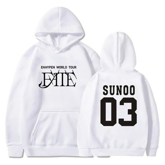 Kpop Enhypen Merch SUNOO FATE World Tour Hoodie Long Sleeve Sweatshirts Women Men Fashion Clothes