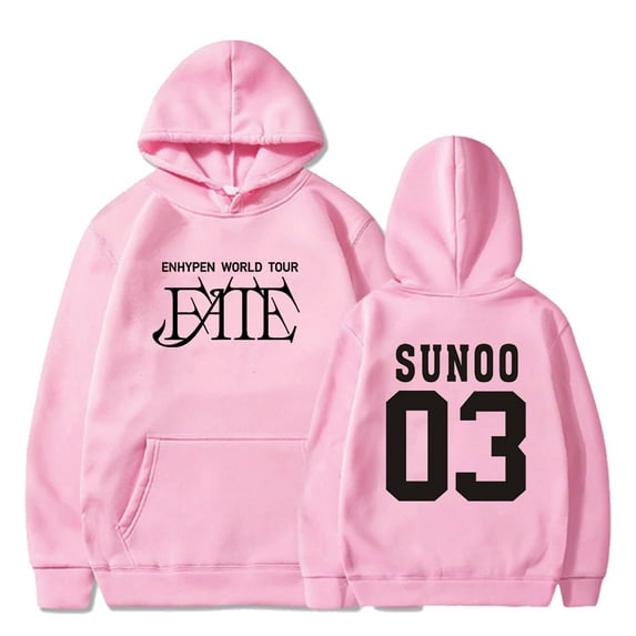 Kpop Enhypen Merch SUNOO FATE World Tour Hoodie Long Sleeve Sweatshirts Women Men Fashion Clothes