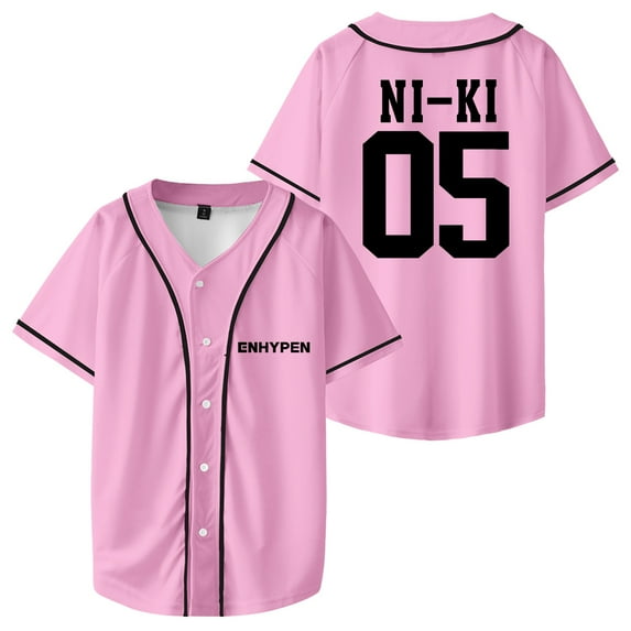 Kpop Enhypen NI-KI Merch Baseball Jersey Short Sleeve Shirts Women Men Streetwear Tee