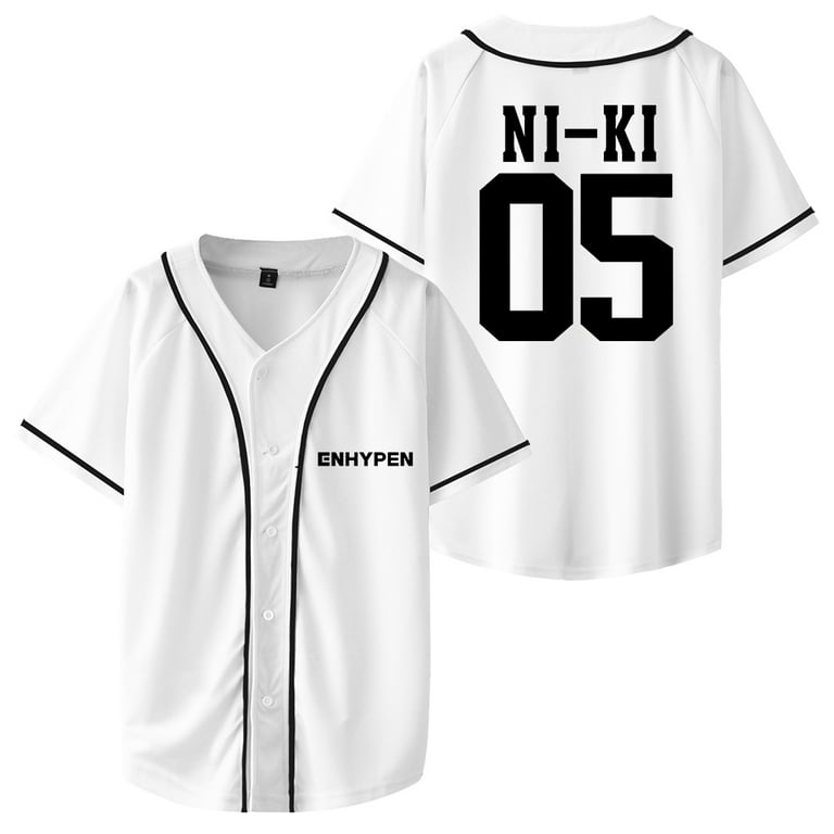 Kpop Enhypen NI-KI Merch Baseball Jersey Short Sleeve Shirts Women