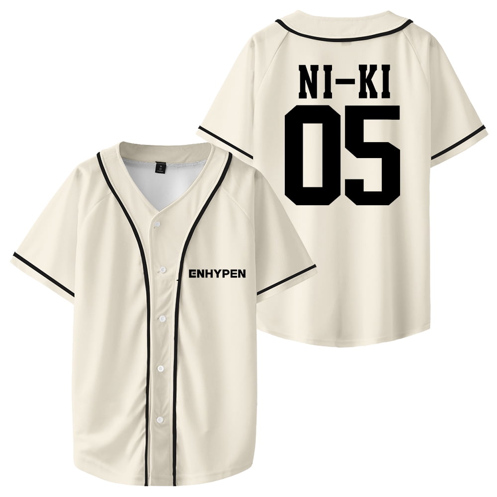 Kpop Enhypen NI-KI Merch Baseball Jersey Short Sleeve Shirts