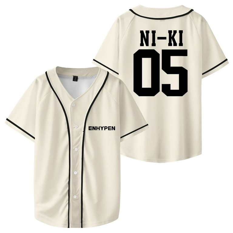 Kpop Enhypen NI-KI Merch Baseball Jersey Short Sleeve Shirts Women