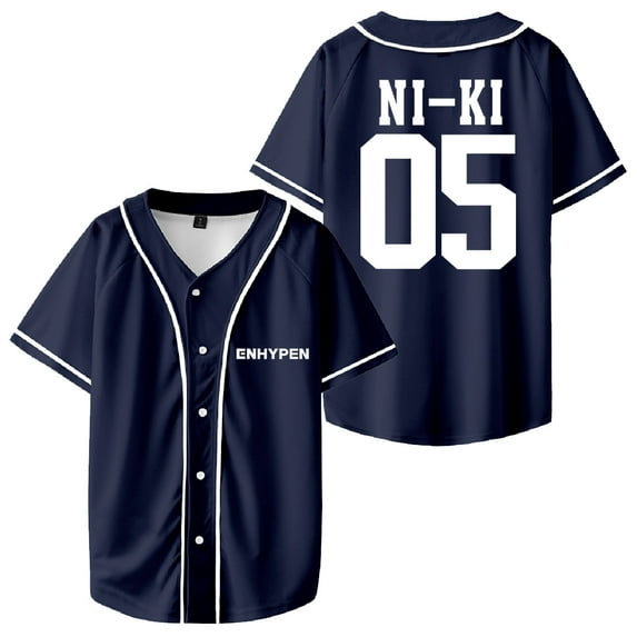 Kpop Enhypen NI-KI Merch Baseball Jersey Short Sleeve Shirts Women Men Streetwear Tee
