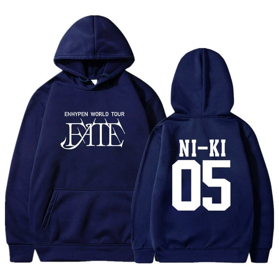Kpop Enhypen NI-KI Merch FATE World Tour Hoodie Long Sleeve Streetwear Women Men Hooded Sweatshirts