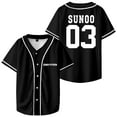 thumbnail image 1 of Kpop Enhypen SUNOO Merch Baseball Jersey Short Sleeve Shirts Women Men Streetwear Tops, 1 of 2